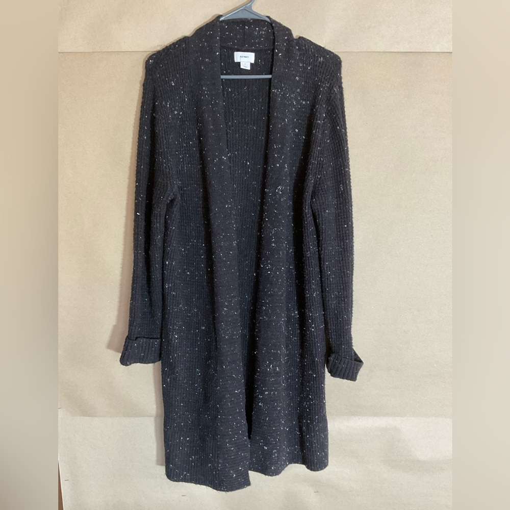 Old Navy Black Speckled Cardigan. Duster length. Size L.